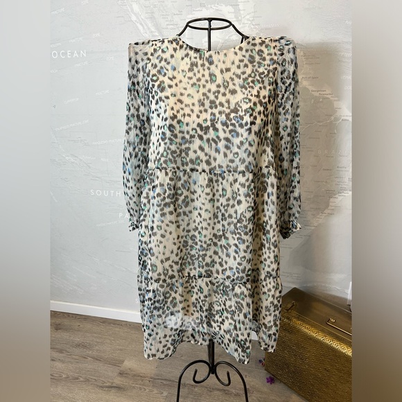 NWT Ann Taylor Loft Shimmer Animal Print Swing Dress XXL - Picture 3 of 7